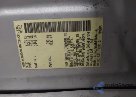 2017 Nissan Maxima 3.5 Sv z USA, uszkodzony, nr VIN 1N4AA6APXHC384949